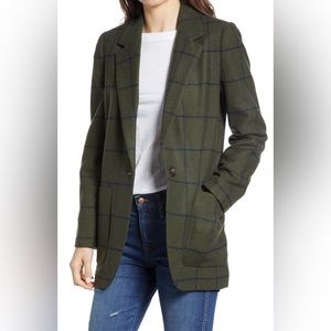 Madewell Women's Green Larsen Windowpane Blazer